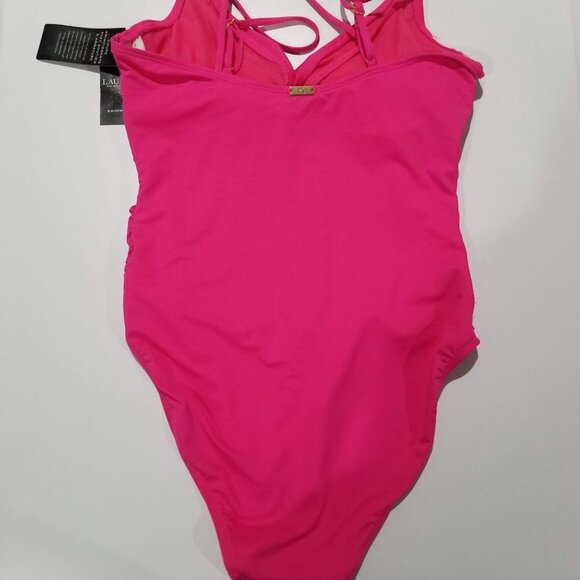 Lauren Ralph Lauren Double Strap Tummy Control One Piece Swimsuit Size 8 - Picture 6 of 10